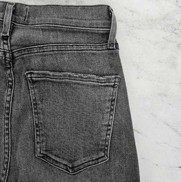 AGOLDE Sophie Crop High Rise Ankle Fray Black Gray Skinny Jeans 26 Preowned - Picture 7 of 9